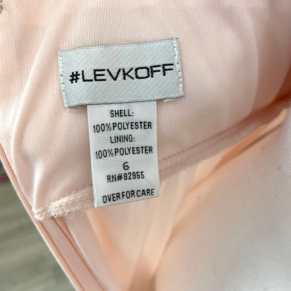Bill Levkoff Shell Pink Chiffon Sleeveless A Line Dress Style 7140 Size 6 New - Picture 15 of 16